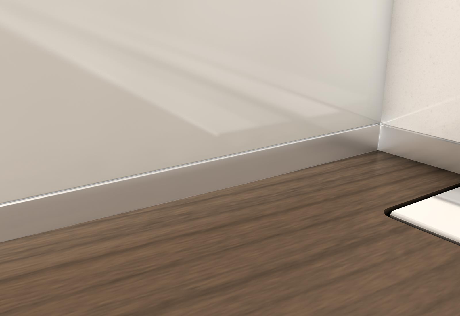 Profilé de pente pour sol wedi Fundo Riolito neo et Plano Linea, inox brossé